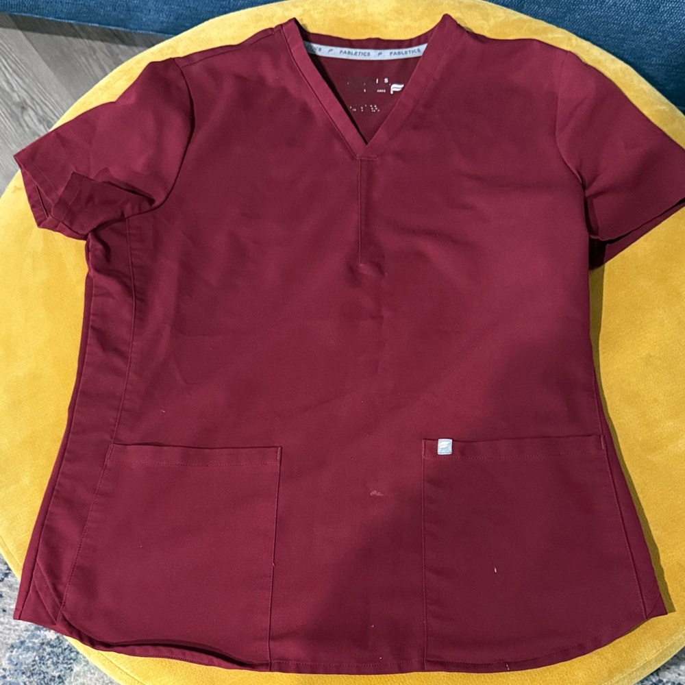 Fabletics Maroon Scrub Top